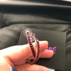 Park Lane Red crystal hoop earrings